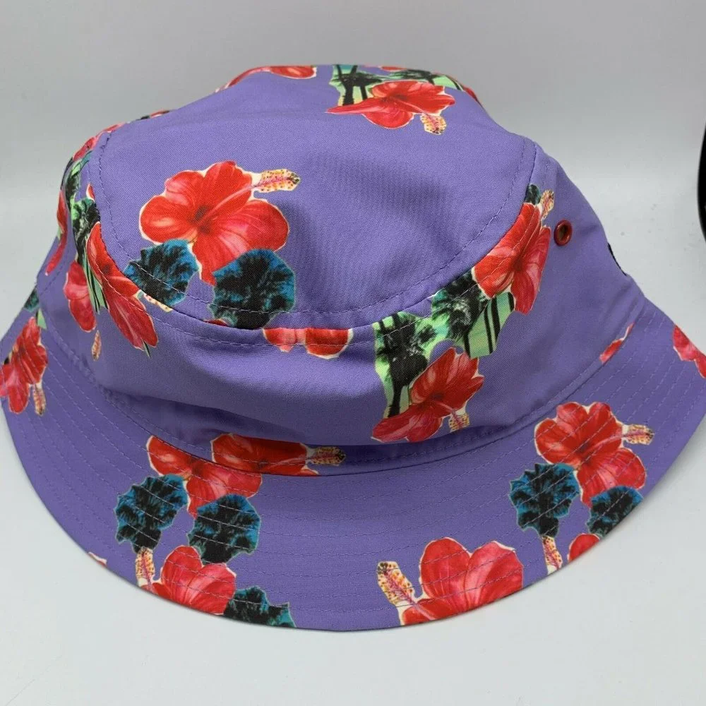 Hawaiian Floral Medium New Era Bucket Hat Cap‎